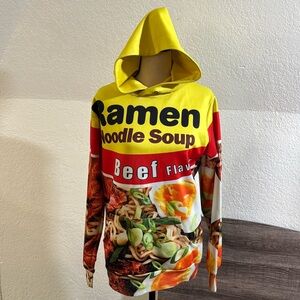 Pizoff yellow Ramen noodles small hoodie